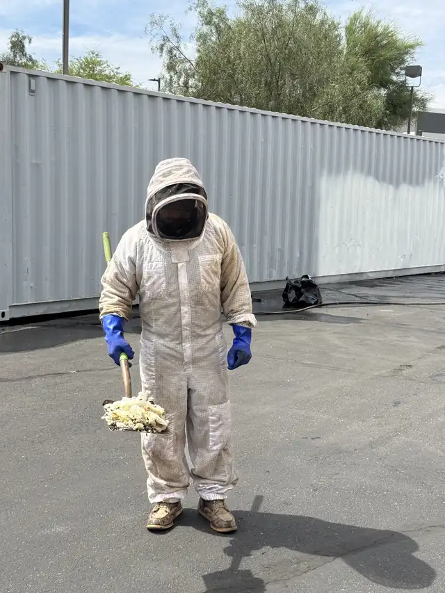 Foundation Guard technician after a bee removal job